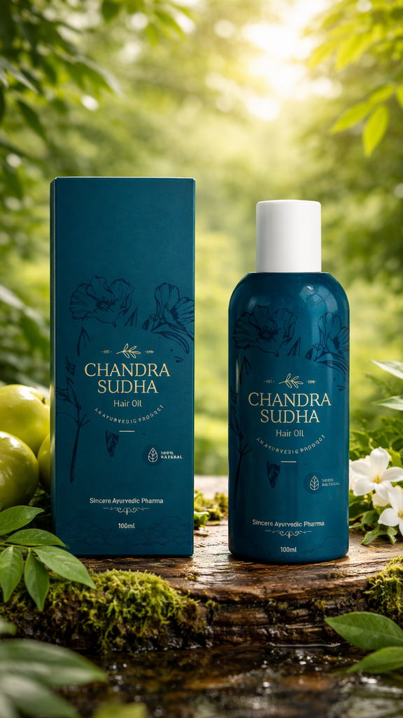 Chandrasudha Hair Oil for Men, Women and Children| Herbal hair oil| Ayurvedic/Promote Hair Growth and Strengthens Hair/Control Hair Fall and Dandruff (100 ML)